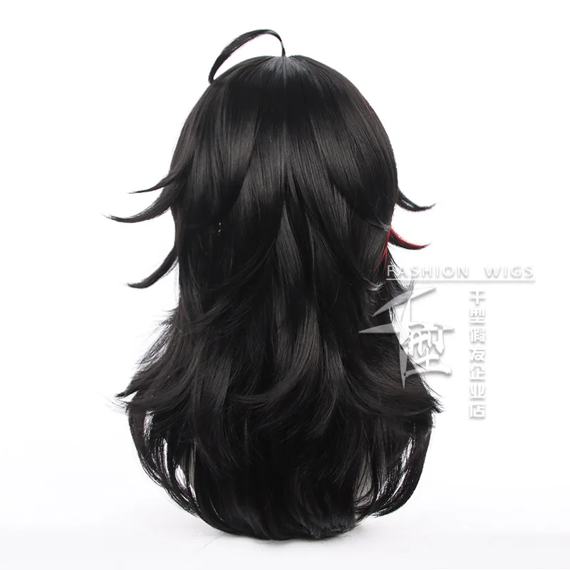 Vtuber Tyx Akuma Perruque de Cosplay Synthétique, Mèches Noires, Cheveux Rouges, Degré de Chaleur, Accessoires de ixd'Halloween