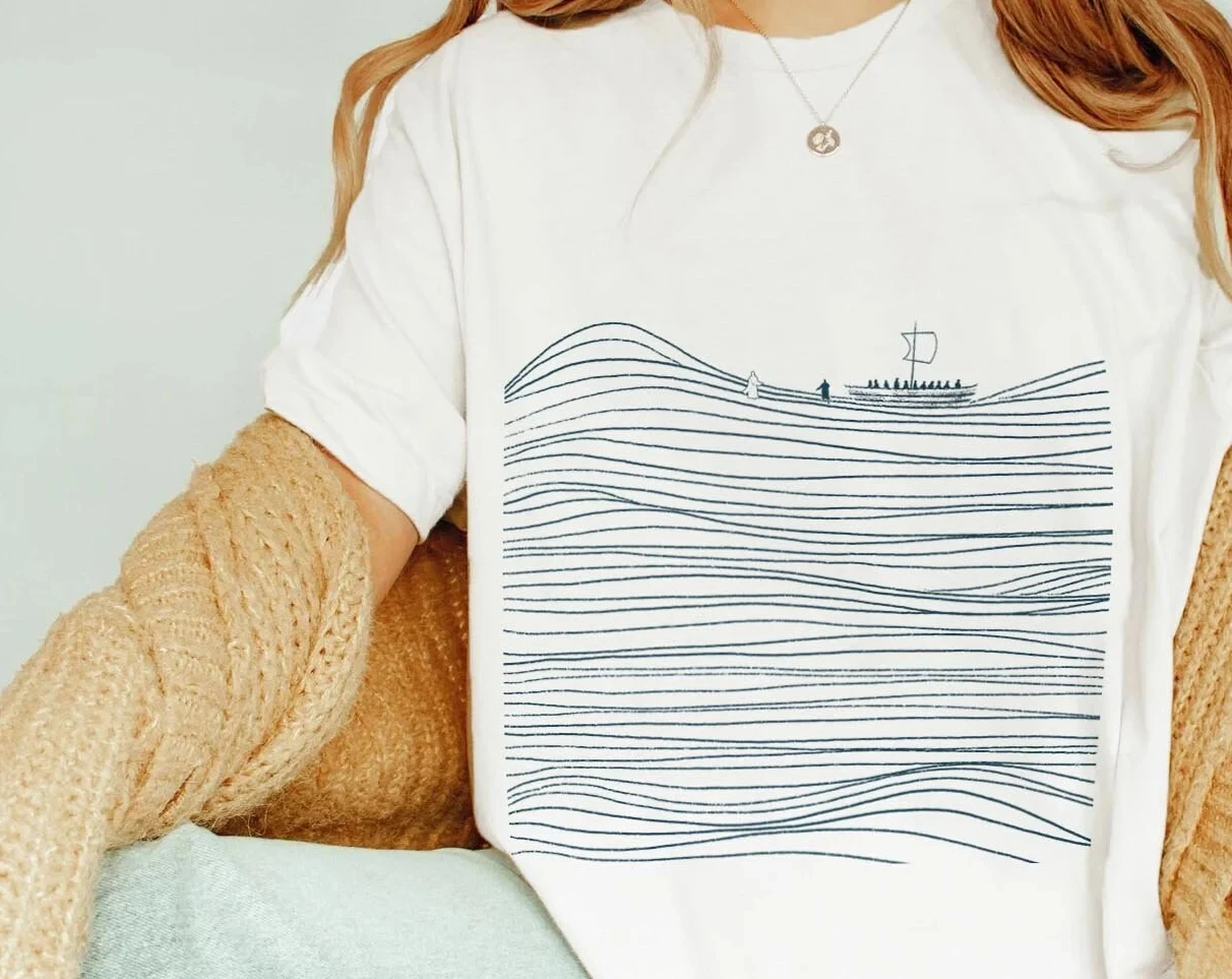 

Walk On Water Boho Christian Graphic TShirt Christian Shirt Christian Gifts Bible Verse Tee Faith Trendy Vintage Religious Wear