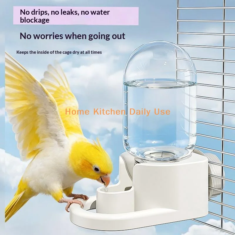 portableAutomatic Bird Water Feeder Drinker Universal Fit Most Bird Cages Accessory for Parrot Canary Finch All Small Pet Birds