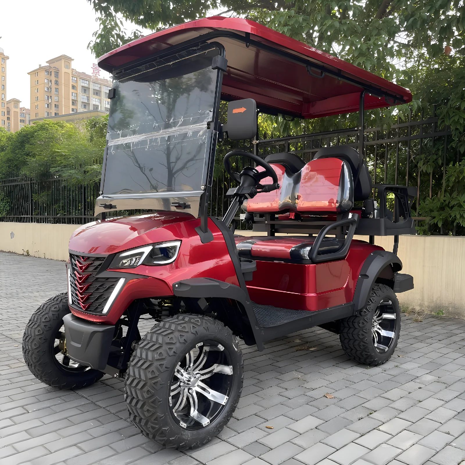 factory supply 4 wheel beautiful green color speed 2 seats electric controller golf cart scooter golf cart   electric mini car