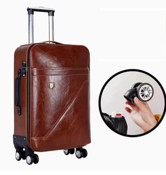 Men PU Leather 20/24/26 Inch Rolling Luggage Suitcase Business Travel trolley bag Luggage Suitcase bag wheels Spinner suitcase
