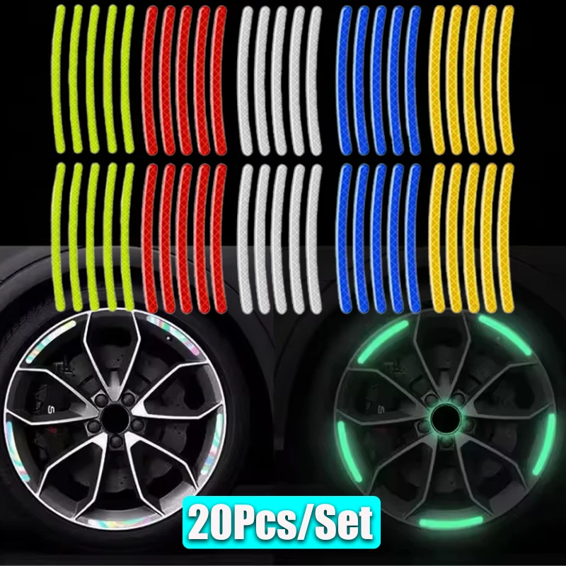 

Reflective Wheel Hub Stickers Glow-in-the-Dark Safety Warning Strips Suitable For Motorcycles And Bicycles Auto Accessories