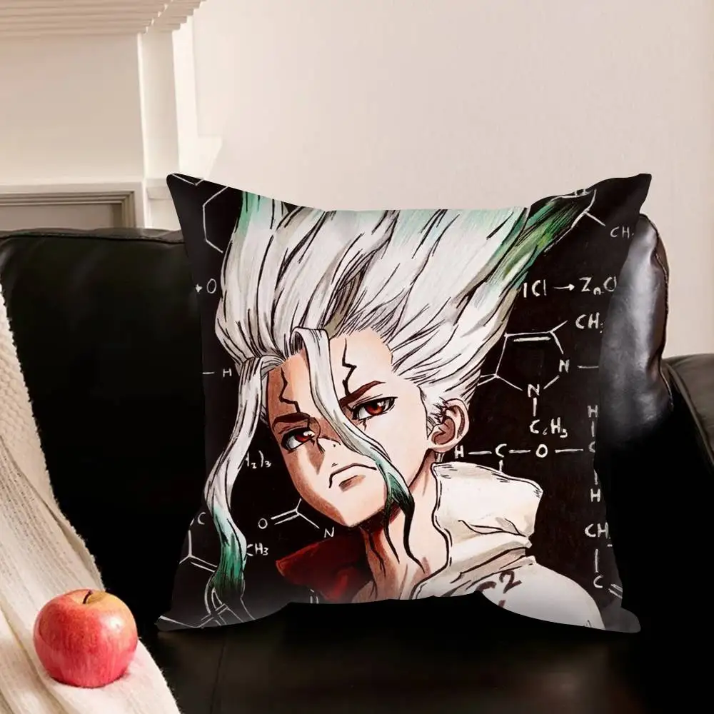 D-Dr S-Stone A-Anime   Pillowcase for Sofa Room Office Decor Printing Protector Cushion Cover Valentine gift Custom