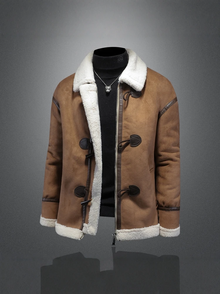 

Мужская зимняя повседневная кожаная куртка с флисовой подкладкой из бархата, большие размеры, модная верхняя одежда, приталенный крой