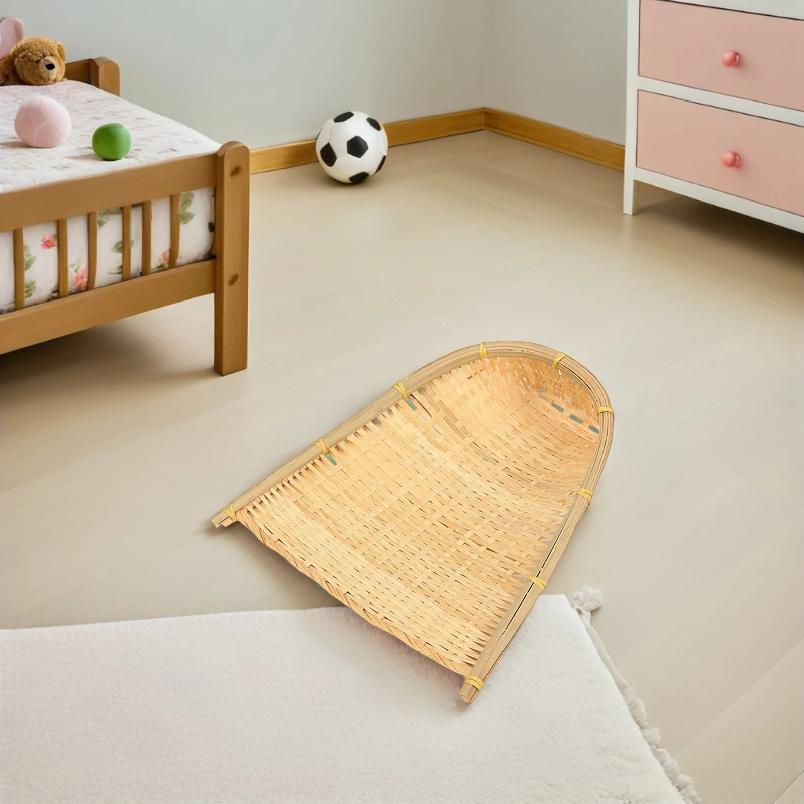 

Storage Basket Bamboo Dustpan Child Country Decor Wicker Wooden DIY Art Painting Pendants