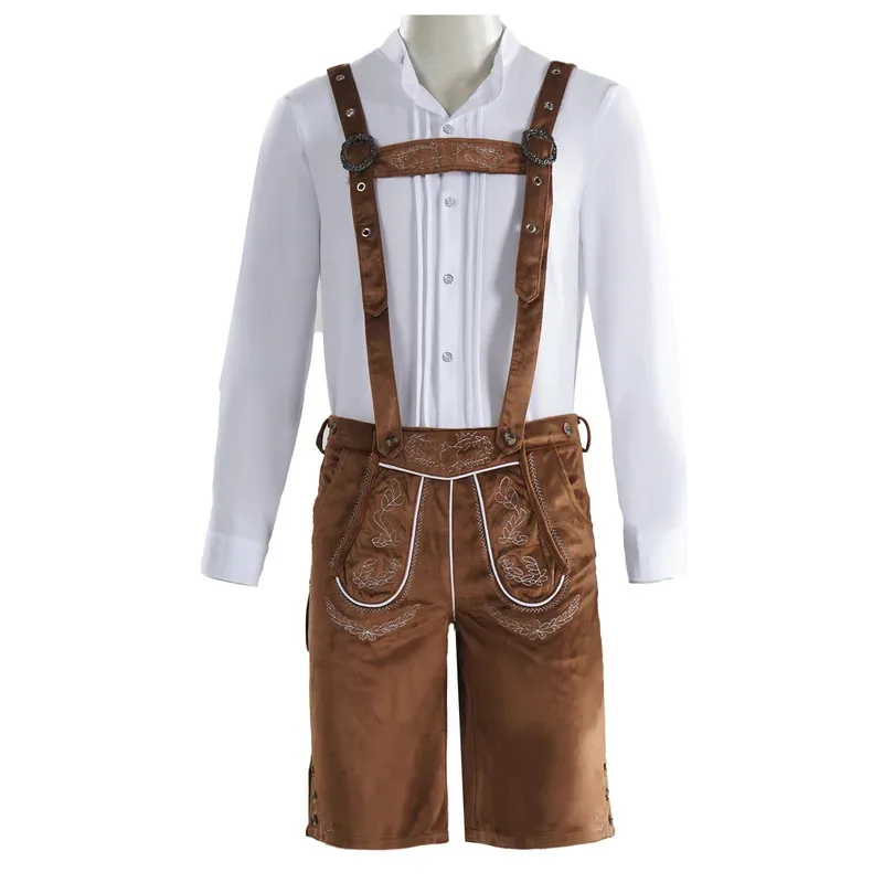 German Munich Oktoberfest Jumpsuit For Men And Women Couples Suspenders Stage P…