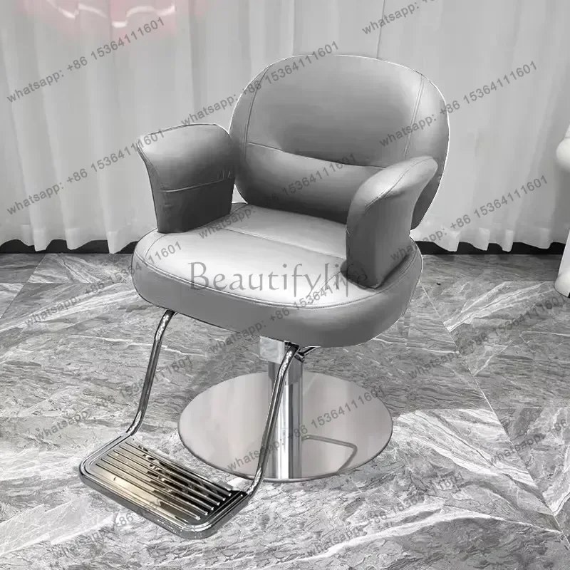 LSAesthetic Barber Chair Stylish Cushion Premium Swivel Hairdresser Chair Comfortable Design Silla De Barbero Salon Furniture