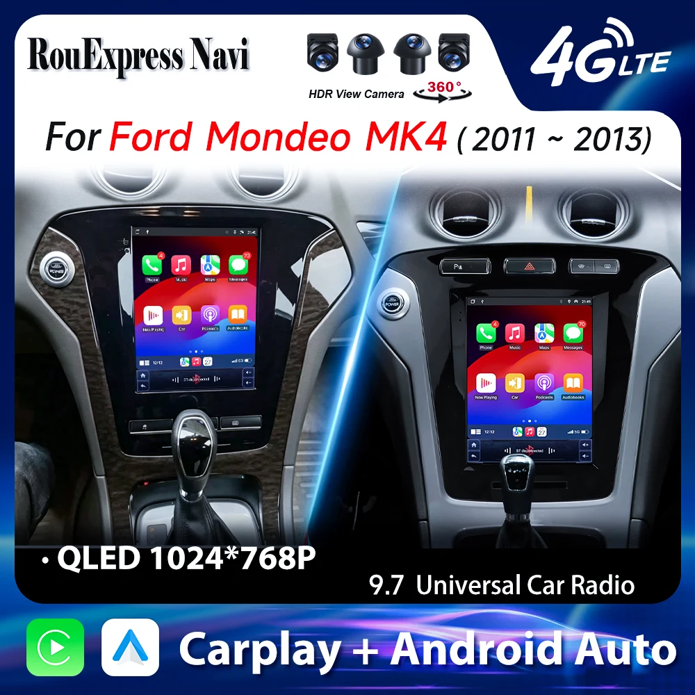 9.7 inch Android Auto For Ford Mondeo MK4 2011 2012 2013 Carplay Radio Samochodowe Radio Player Autoradio Bluetooth No 2din DVD