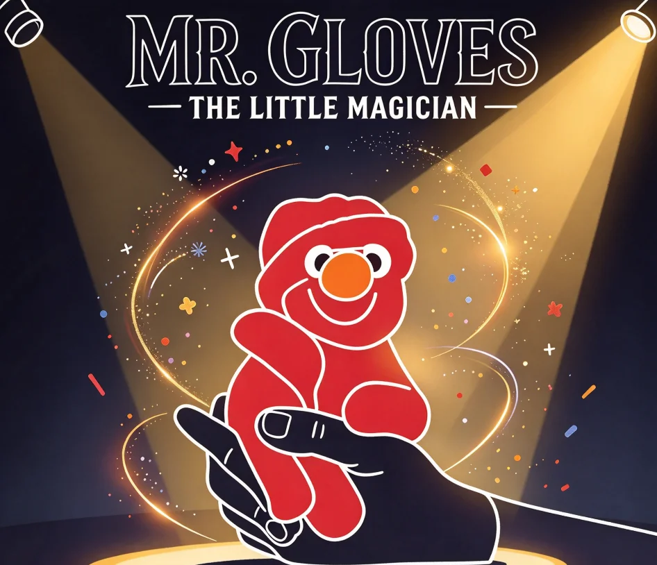 MR GLOVES by Juan Pablo Magic Trick Object Vanish Appearance Gimmick Comedy Kids Show Close Up Magician Illusion Prop