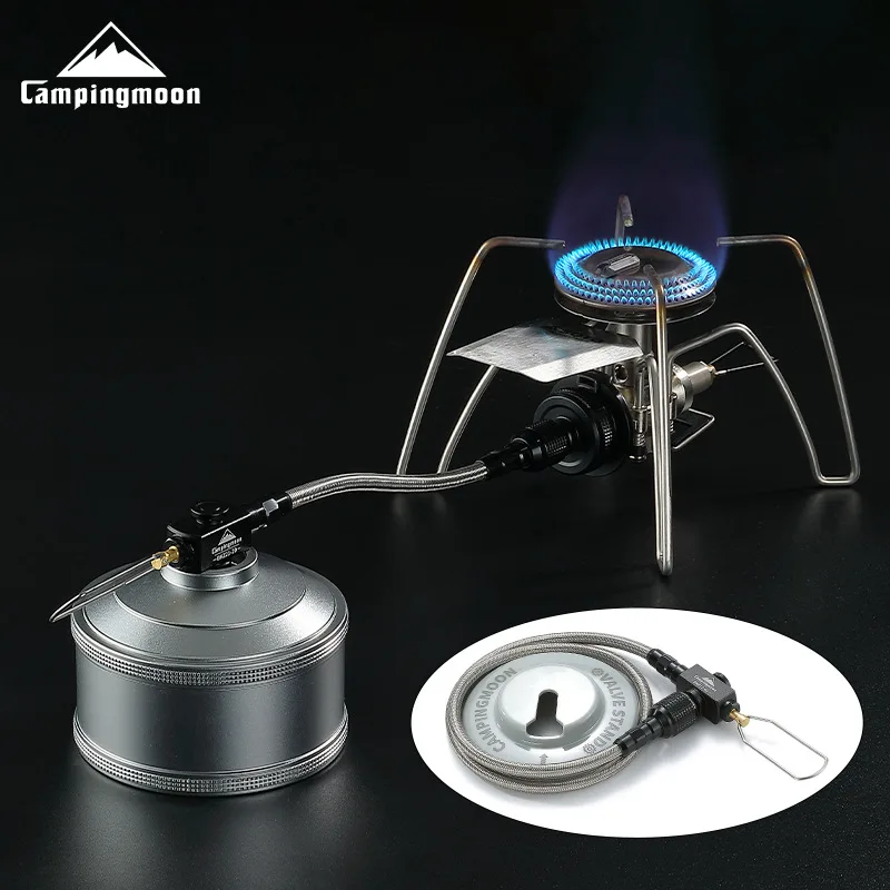 

Газовая горелка CAMPINGMOON BKZ21-20 для пикника и кемпинга на открытом воздухе, с удлинительной трубкой и клапаном, для использования в высокогорье и на плоских поверхностях.