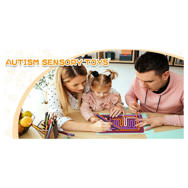 Силиконовая сенсорная доска, двухсторонняя конструкция 2 в 1 для Idea СДВГ, набор игрушек для снятия стресса, тревоги