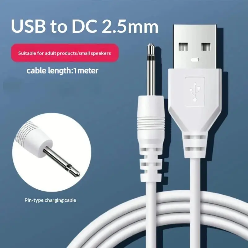 {+} USB Power Charging Cord 2.5mm Replacement USB DC Charger Adapter for Rechargeable Fast Charging Cable