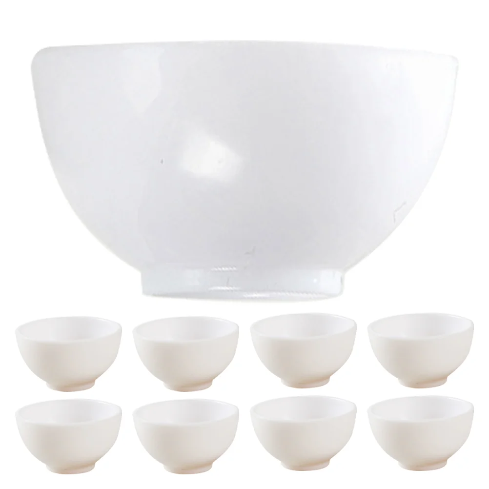 

18 Pcs Miniature House Bowl Toy Room Dollhouse Accessories Decor Plastic Realistic Simple Design Mini Kitchen Decor