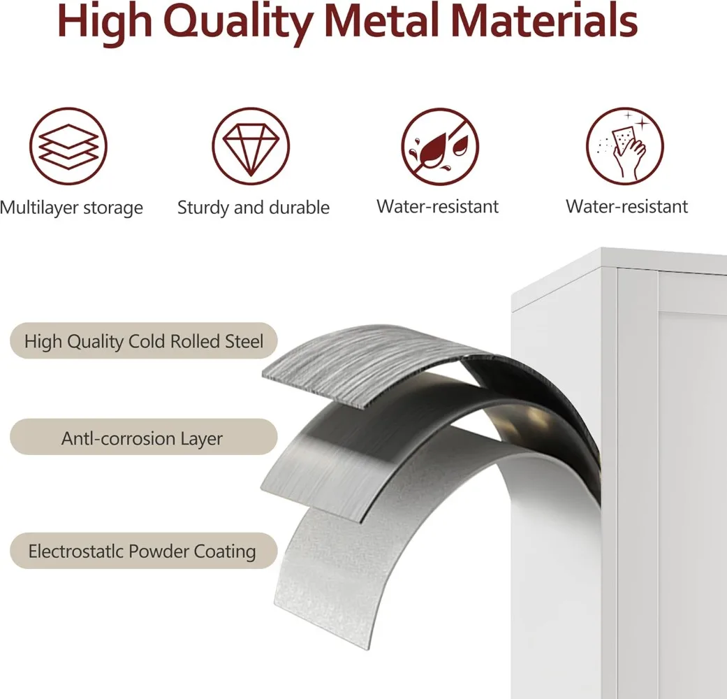 Armadio in metallo Armadio portaoggetti con asta sospesa, armadio guardaroba in metallo da 71 pollici con 2 ante e 2 ripiani regolabili