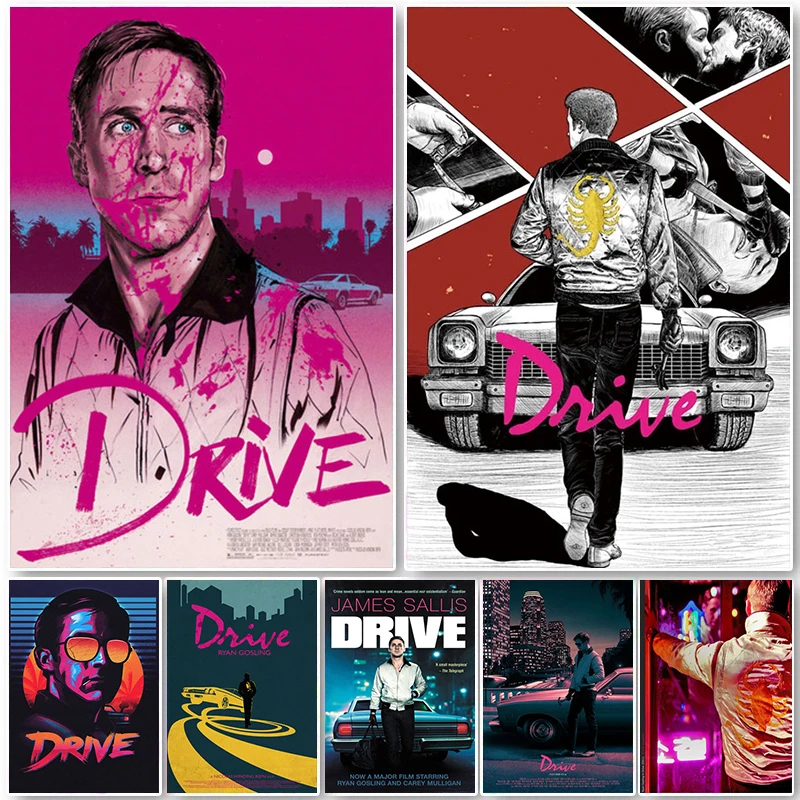 Canvas Printing Drive Classic Movie Ryan Gosling Film Retro Posters and Prints Wall Art Pictures for Living Room Home Decor