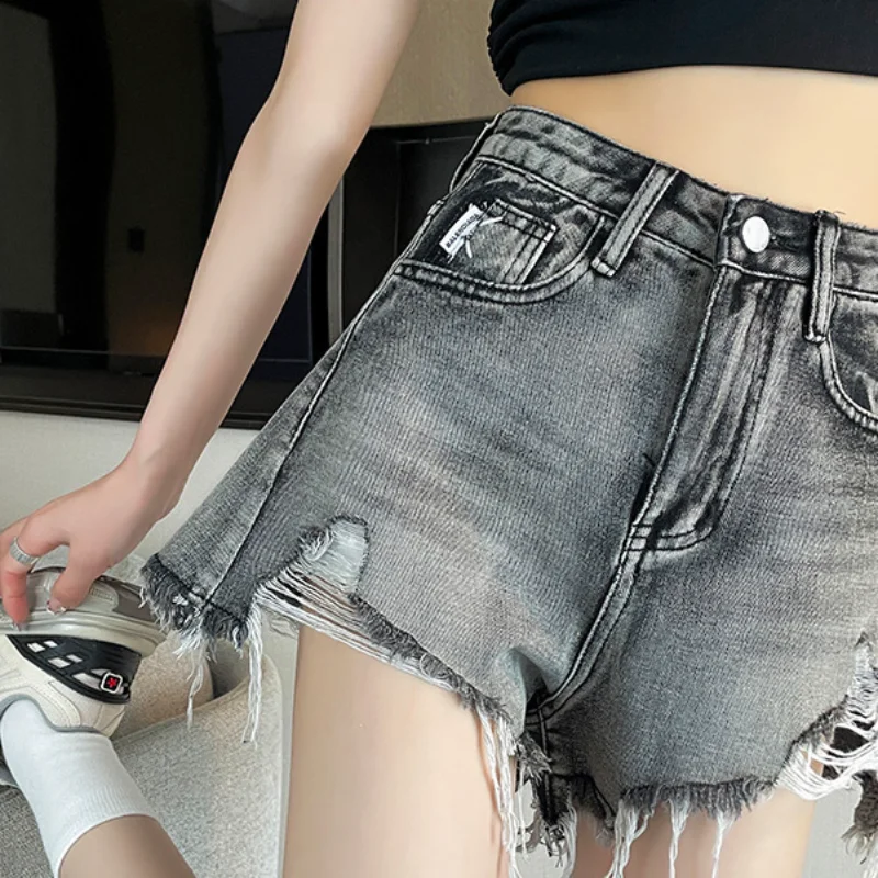 Denim Short Pants for Woman To Wear High Waist Women's Shorts Ripped Sexy Casual Elegant Aesthetic Korean Style Outfits XL Jeans