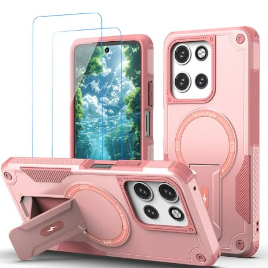 

for Moto G 2026/2025 Case, Moto G Play 2026 Case Military-Grade Dropproof Phone/Invisible Kickstand with MagSafe/HD Screen Prot