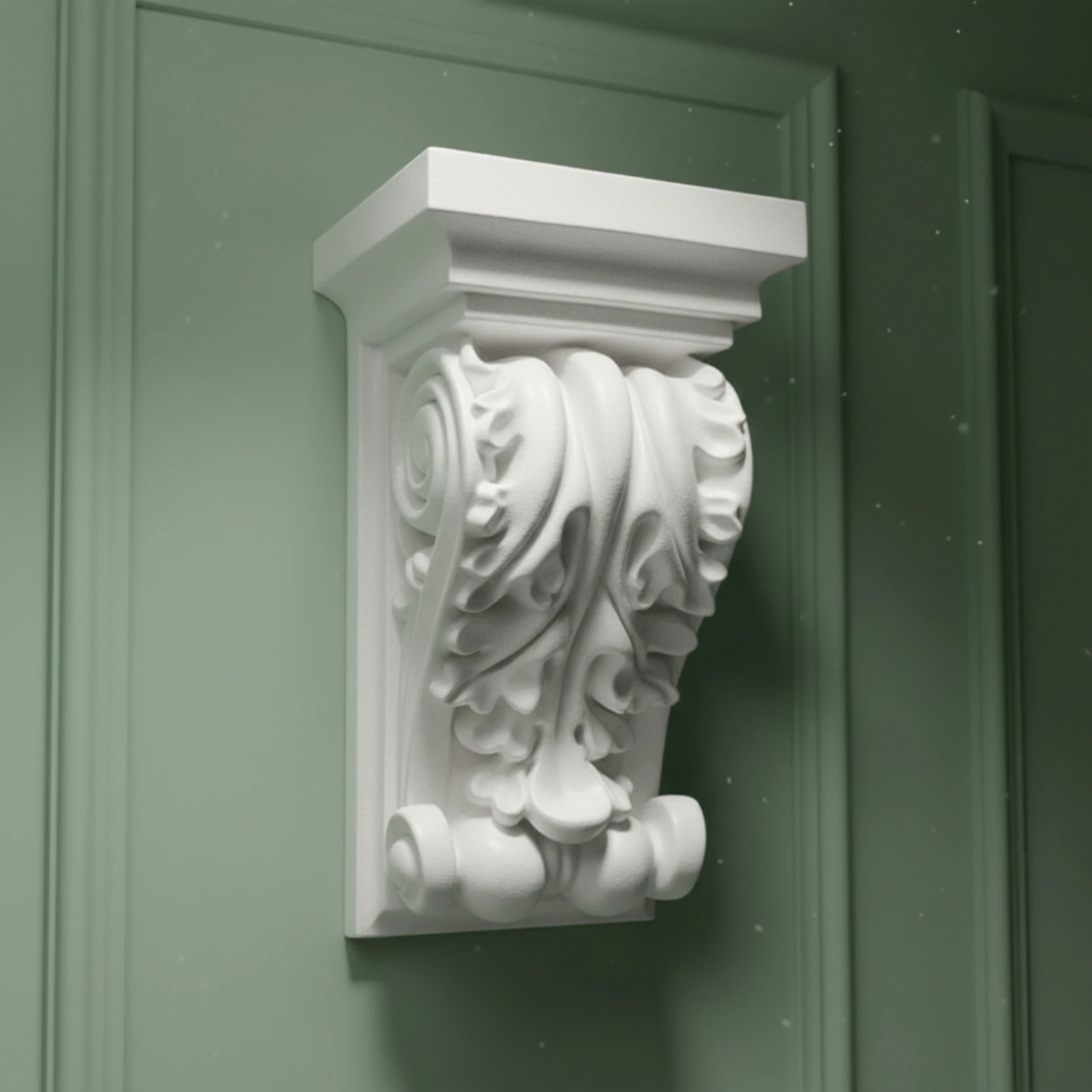 Decorative Corbel Paintable Corbel with Leaf Relief Wall Bracket Lightweight Architectural Trim Easy to Install for Homeowners