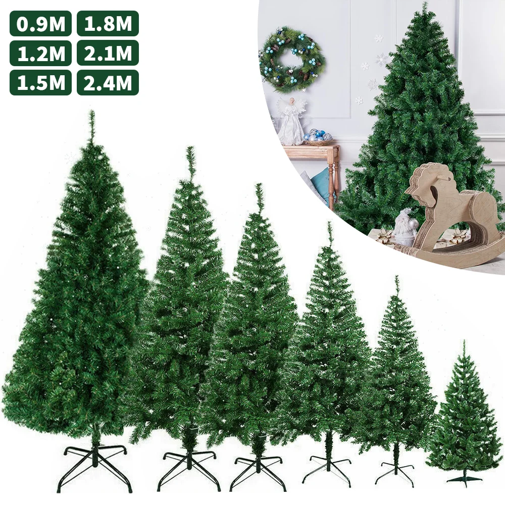 90 cm-240 cm arbre de noël PVC arbre vert arbre artificiel de noël, arbre de noël intérieur extérieur bricolage arbre de noël