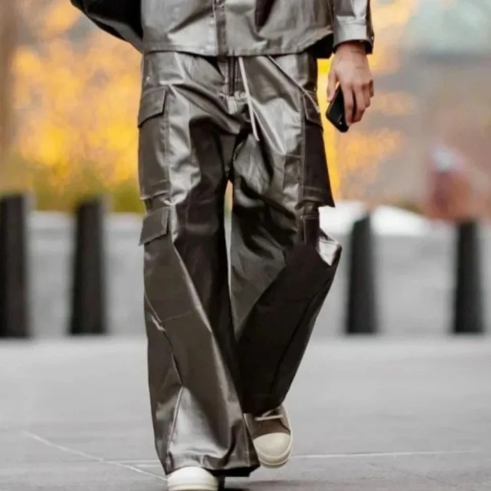 

NIGO Men's Spring Autumn Silver Wide Leg Denim High Street Vintage Trend Flared Wide Leg Pants Trend Casual Ngvp #nigo1518