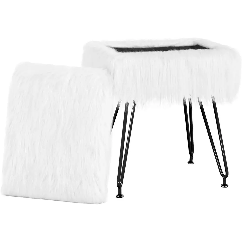 

Vanity Stool Chair with Storage, Ottoman Seat Vanity Stool with Anti-Slip Feet, Padded Seat Multifunctional Footrest Side Table