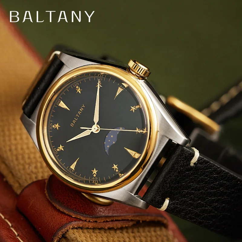 

Baltany Moonphase Dress Watch IPG Stainless Steel 100m Waterproof Sub-dial Elegant Man and Woman Quartz Watches