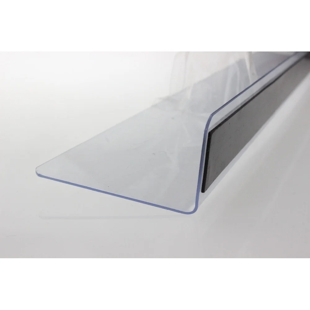 200mm Plastic L Shape Commodities Divider Fixture Shelf Merchandise Magnetic Guard Strip Shelf Divider Protection Corner Strip