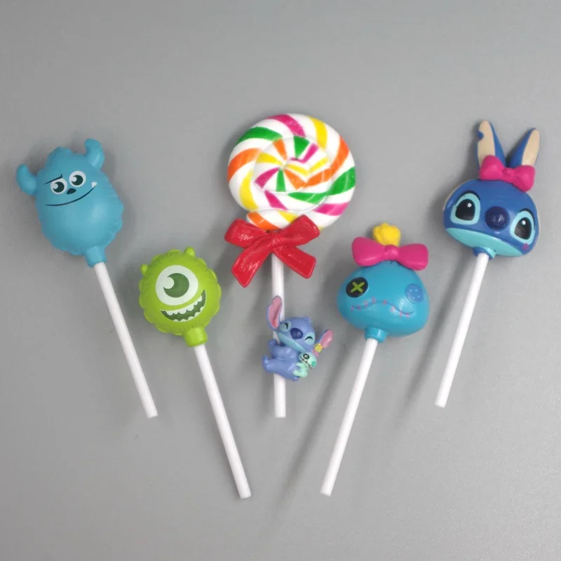 

Disney Stitch Scrump Mike Resin Lollipop Series Balloon Doll Model Dessert Cake Decoration Cake Fork Children Toy Birthday Gift