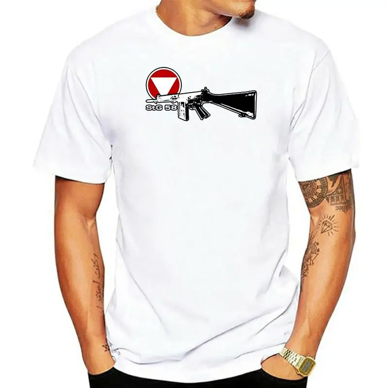 2022 Men Cool Tee Shirt StG 58 Gewehr Bundesheer Osterreich Sturmgewehr FN FAL Waffe - T Shirt Summer T-shirt