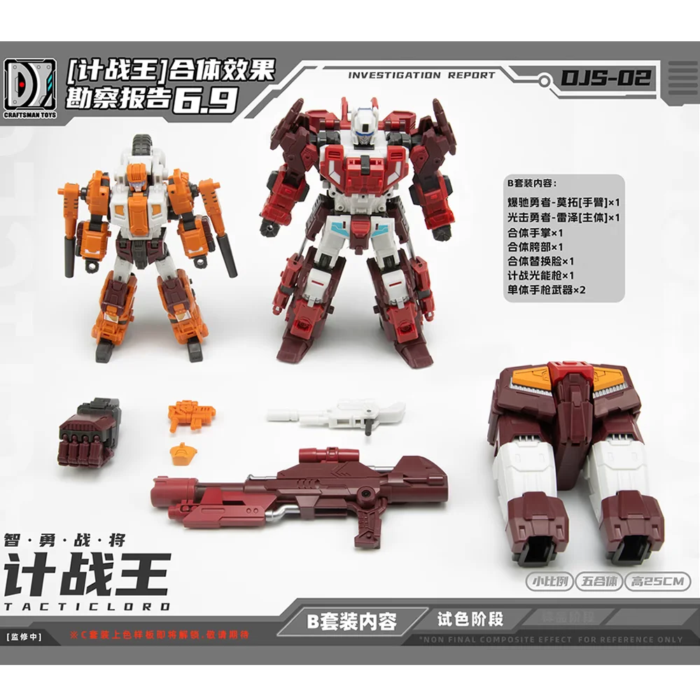 Na Stanie Transformacja CRAFTSMAN TOYS DJS02 Król Wojny - Zestaw B Lekkie Uderzenie Odważnej Figurka Akcji Model Kolekcjonerski Zabawki Prezent