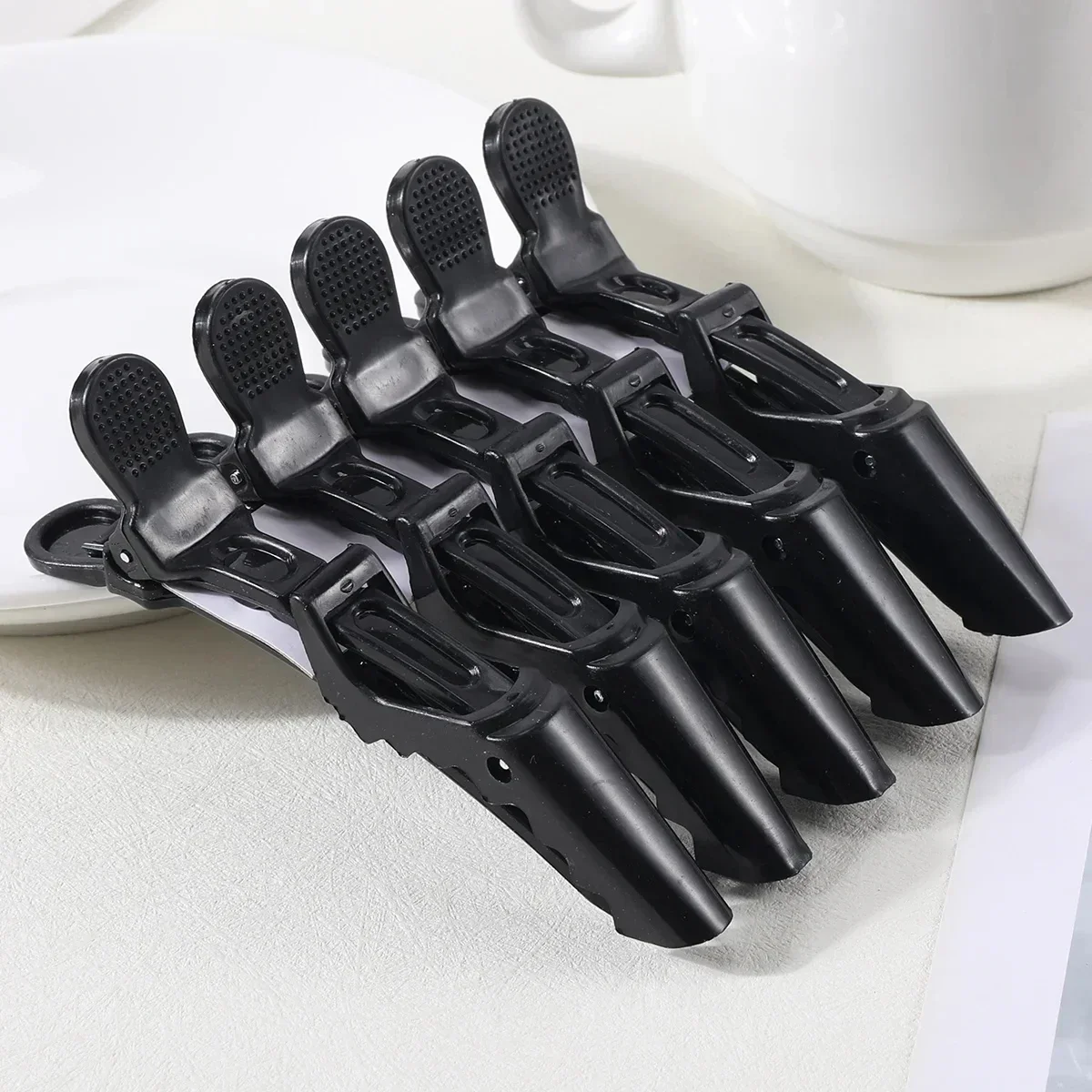 5Pcs Hairdressing Alligator Clip Salon Perm Hair Dye Plastic Hairpin Wig Clip Haircut Partition Styling Clip Supplies