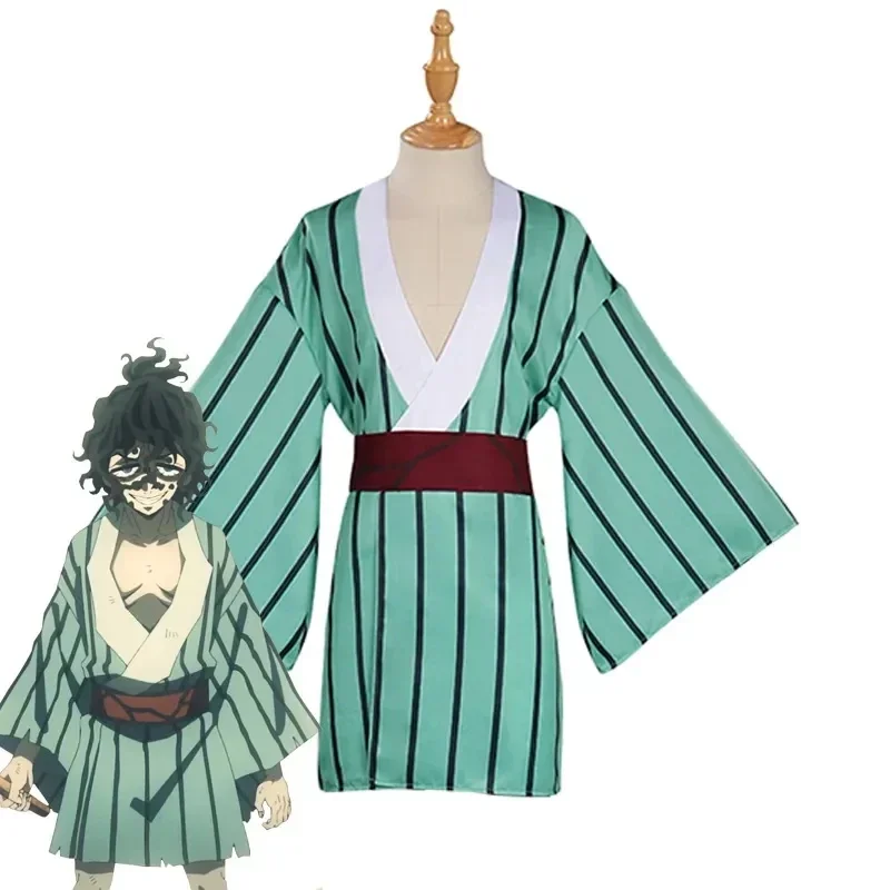 Gyutaro Shabana Cosplay Costume Giyuutarou Wig Daki Brother Japanese Kimono Set