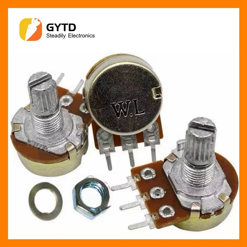 

WH148 Linear Potentiometer 15mm Shaft With Nuts And Washers 3pin WH148 B1K B2K B5K B10K B20K B50K B100K B250K B500K B1M