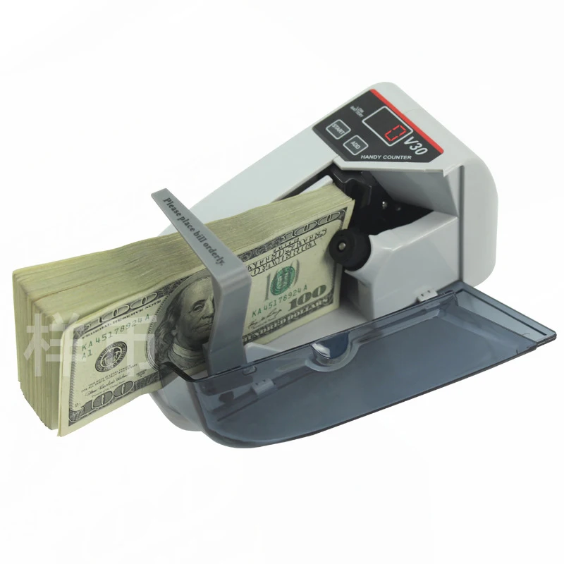 

V30 Mini Portable Bill Counter Use Battery/Plug Handy LED screen Cash And Banknote Currency Counting Money Machine