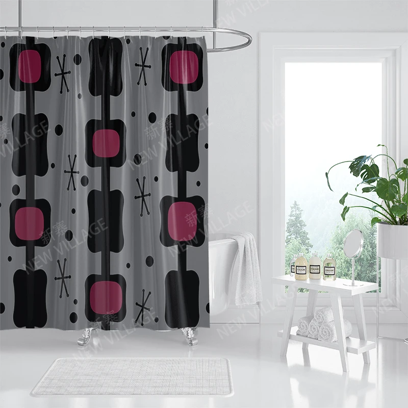 Waterproof fabric shower curtains Bathroom curtain accessories 180x200 Bath curtain for shower 240*236 nordic boho decoration