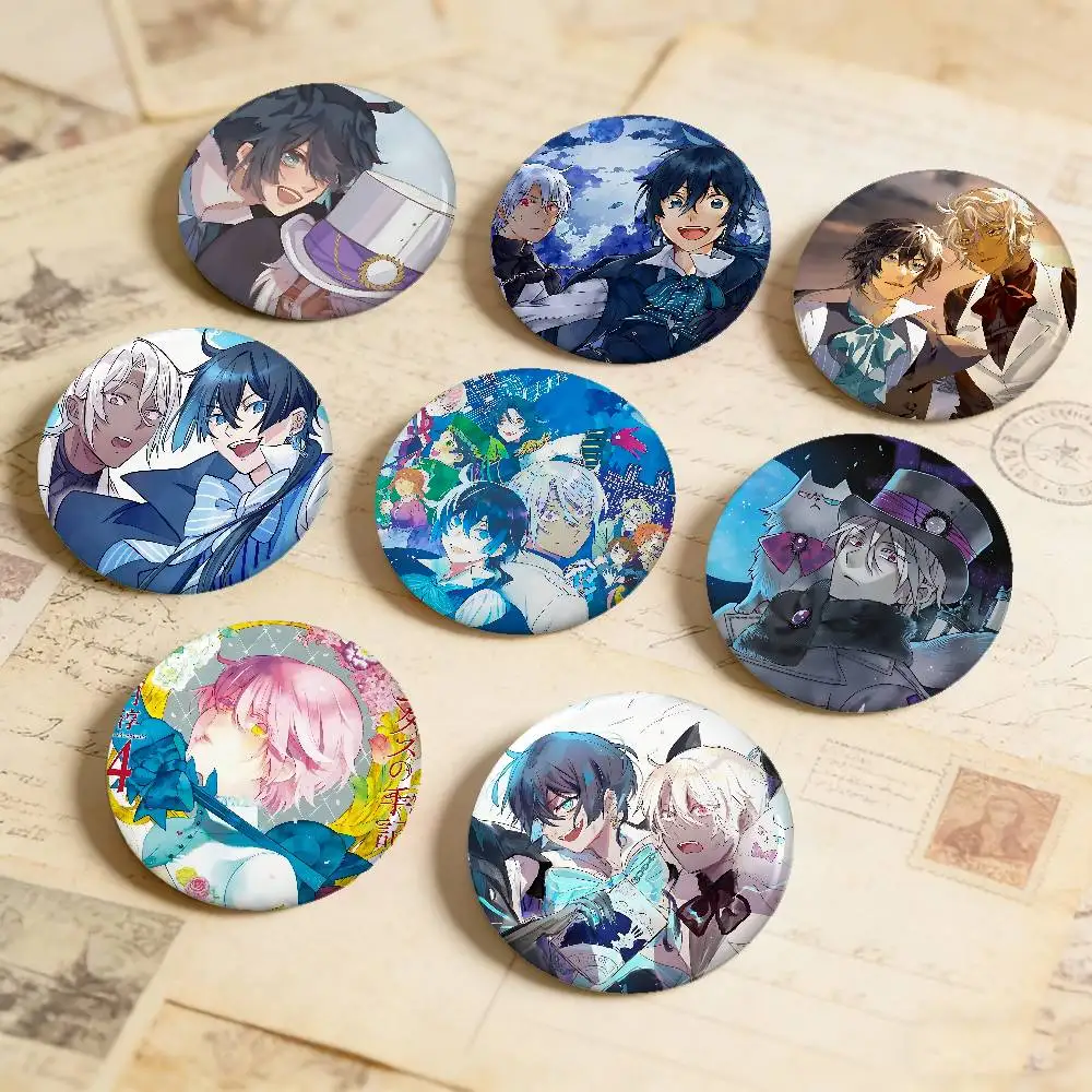 V-Vanitas Noe Archiviste Anime - Broche Redondo con Diseño Láser, Accesorio para Ropa, Mochila y Solapa