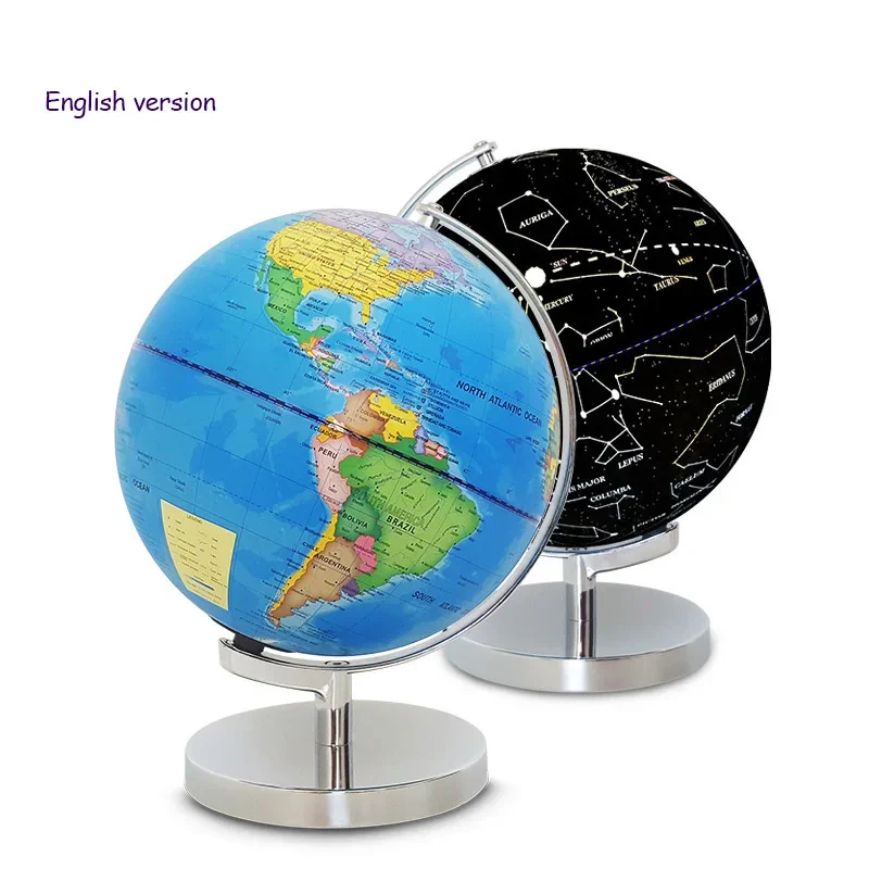 New 25cm Constellation World Earth Globe with Illumination Geography Educational Toy with Stand Home Office Gift School Supplies