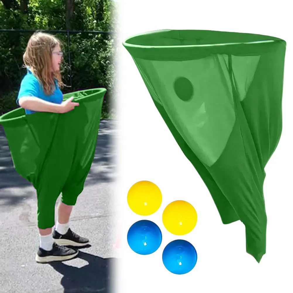 Granny Pants Field Family Reunion Game with 4 Bouncy Balls Freaky Party Game with Oversized Pants for Outside Backyard Field Day