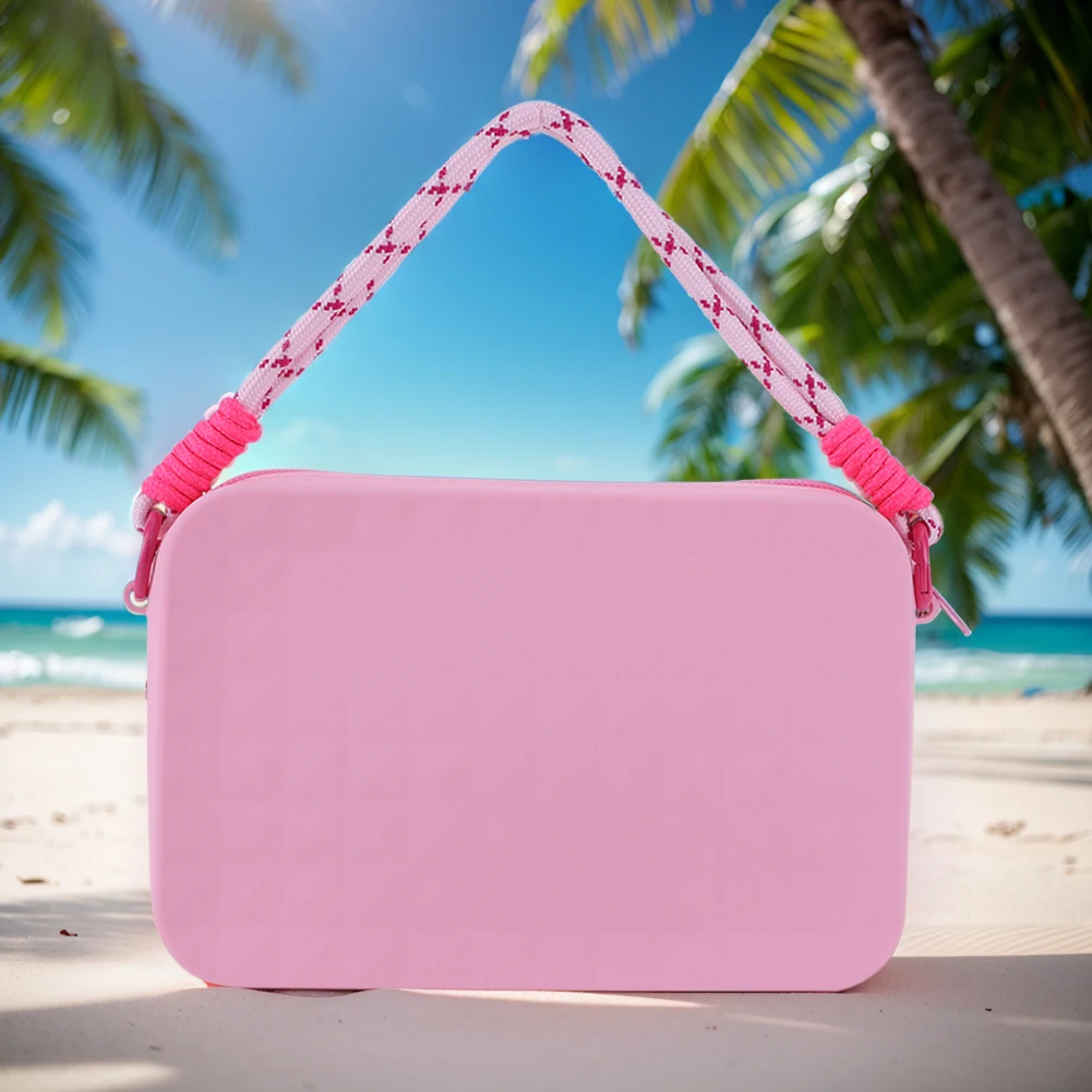 Silicone Storage Pouch Beach Bag Connector with Lanyard Cosmetics Storage Bag Large Capacity for Bogg Bag image 2