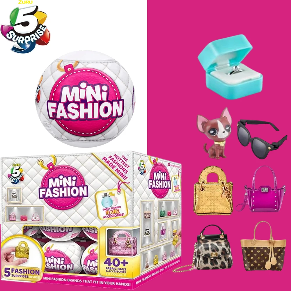 Zuru 5 Cápsula misteriosa sorpresa Miniatura real Coleccionable Mini marcas de moda Serie 1 Bolsas y accesorios Colección sorpresa