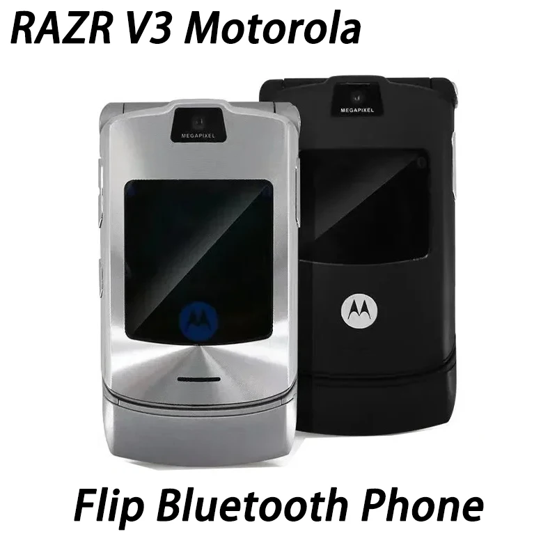 Cost-effective Motorola RAZR V3 Original Unlocked Flip Bluetooth Phone Dual Display Advanced Fast Call GSM 850/900/1800/1900