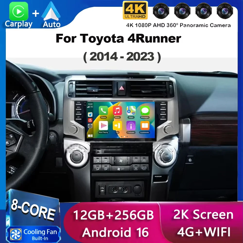 2Din Android 16 Auto Radio Per Toyota 4Runner 2014 - 2023 Lettore Multimediale WiFi BT Carplay 4G GPS
