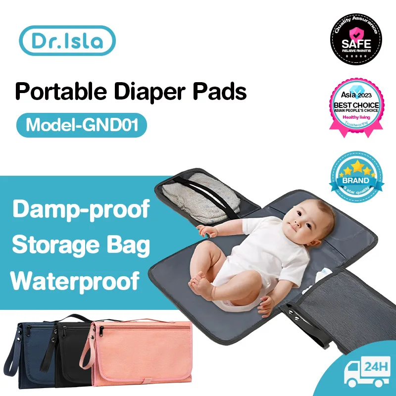 Dr.isla Baby Nappy Changing Pad Waterproof Foldable Portable Diaper Mat Travel Changing Station