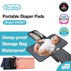 Dr.isla Baby Nappy Changing Pad Waterproof Foldable Portable Diaper Mat Travel Changing Station