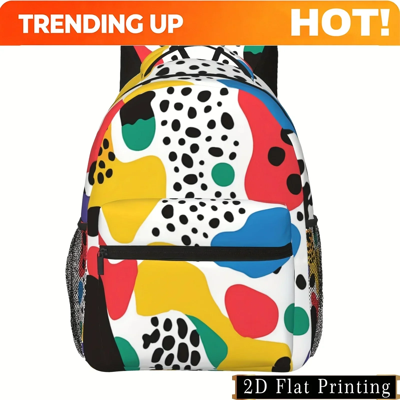 Custom Structuralist Color Block Pattern Full-Color Printed Men'S And Women'S Youth Campus Return Season Student Backpack