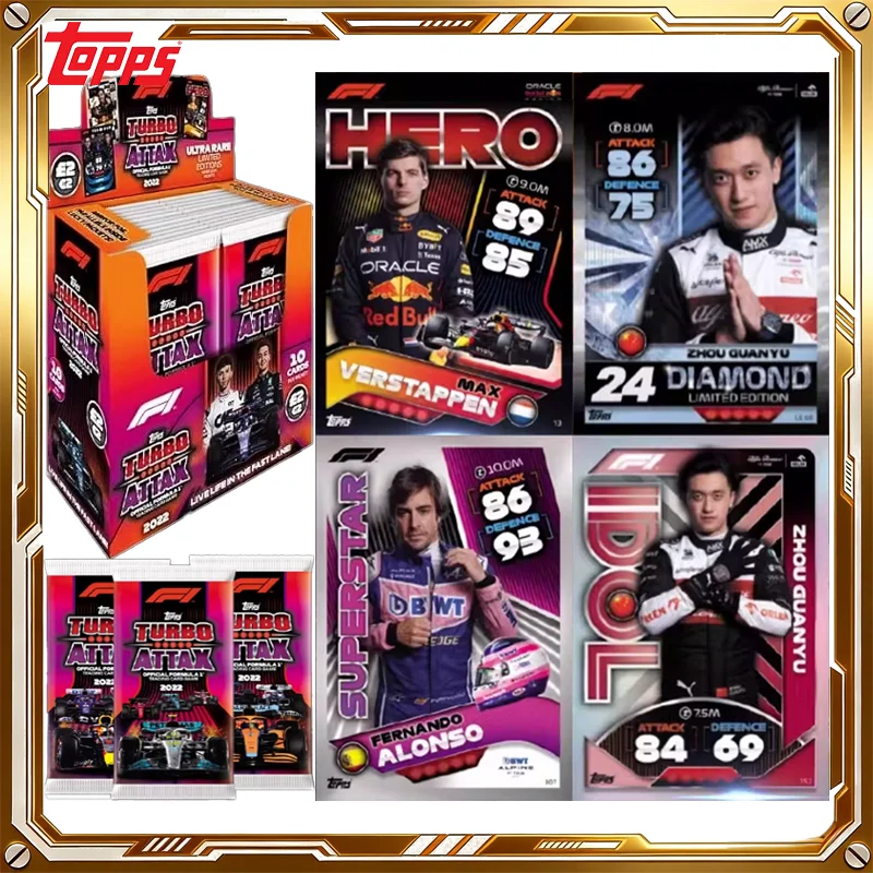 

2022 Topps Turbo Attax Formula 1 F1 Racing Card Mystery Box Genuine Trading Cards Game Toy Holiday Birthday Gifts for Boys Girls