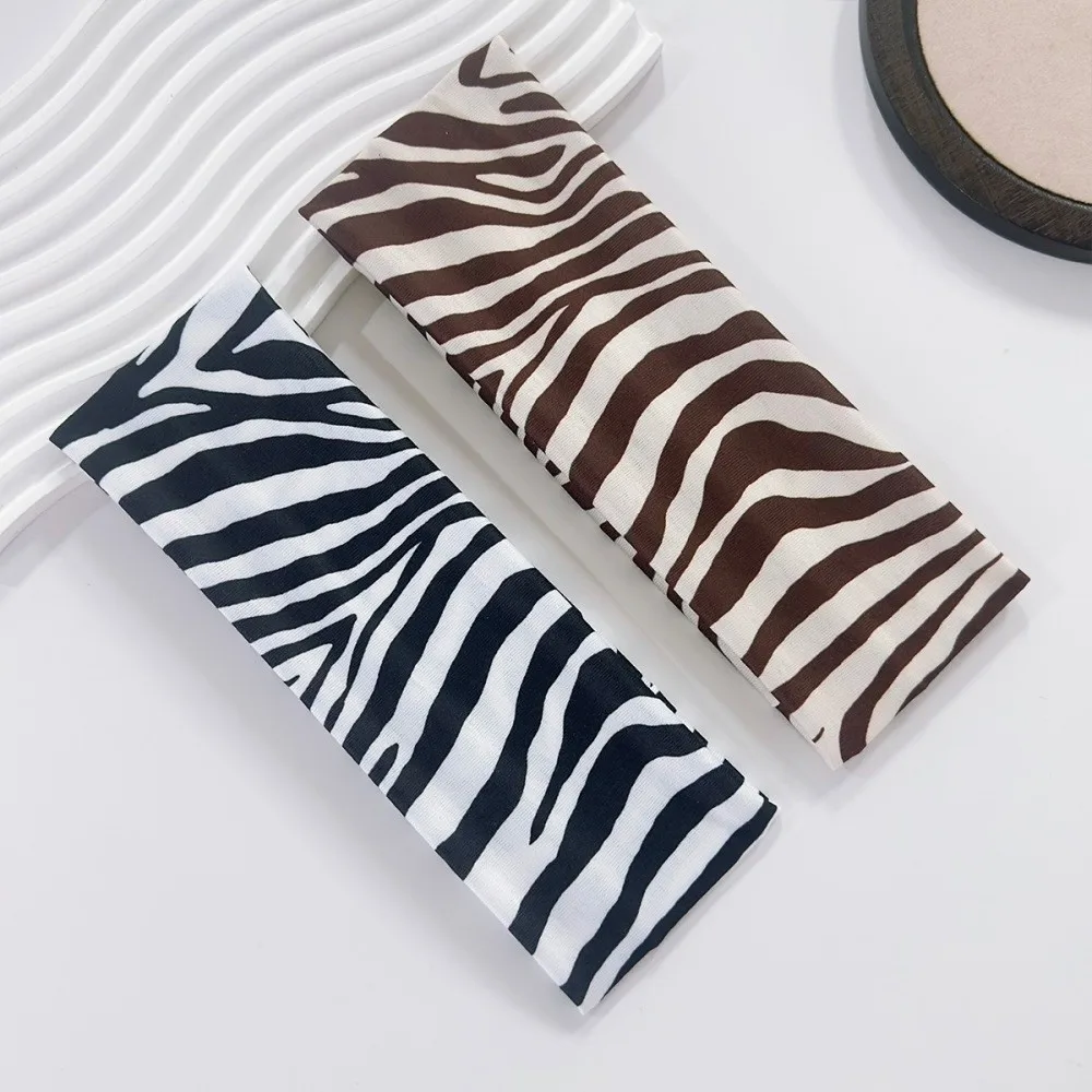 New High Elasticity Zebra-print Headband Sweat Absorbing Wide-brimmed Sports Headband Striped Printed Yoga Headband Yoga
