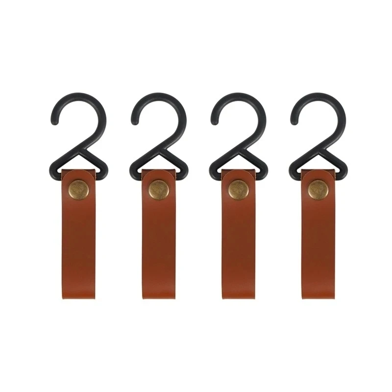 Ganchos de Camping para Exterior, Ganchos de Couro em Forma de S, Suporte Portátil para Camping, Suprimentos de Armazenamento para Casa e Cozinha