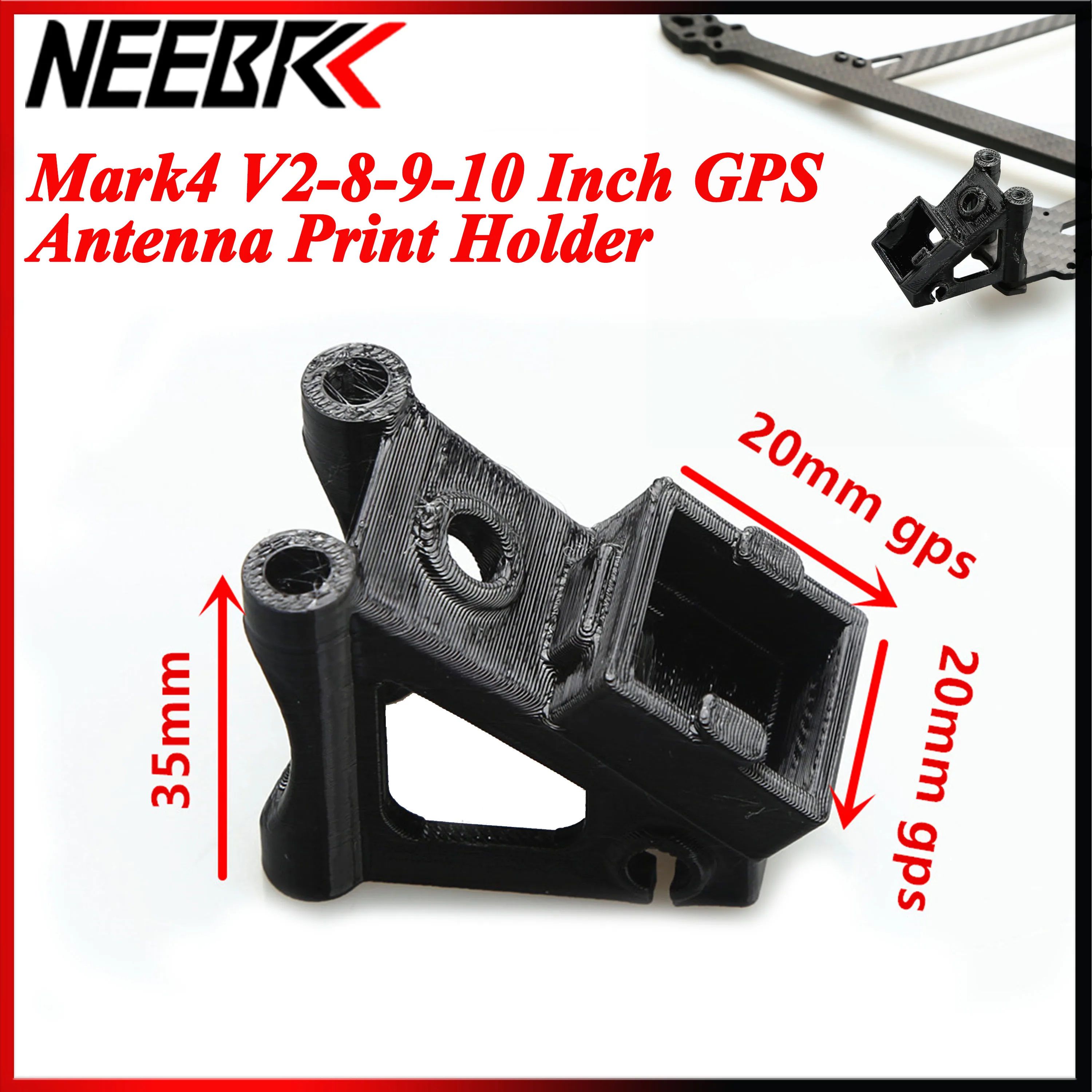MARK4 V2 8/9/10 Inch GPS Antenna Print Holder Mount T-shaped Antenna Base Fixed Bracket Seat for 20mm GPS Antenna Seat FPV Drone