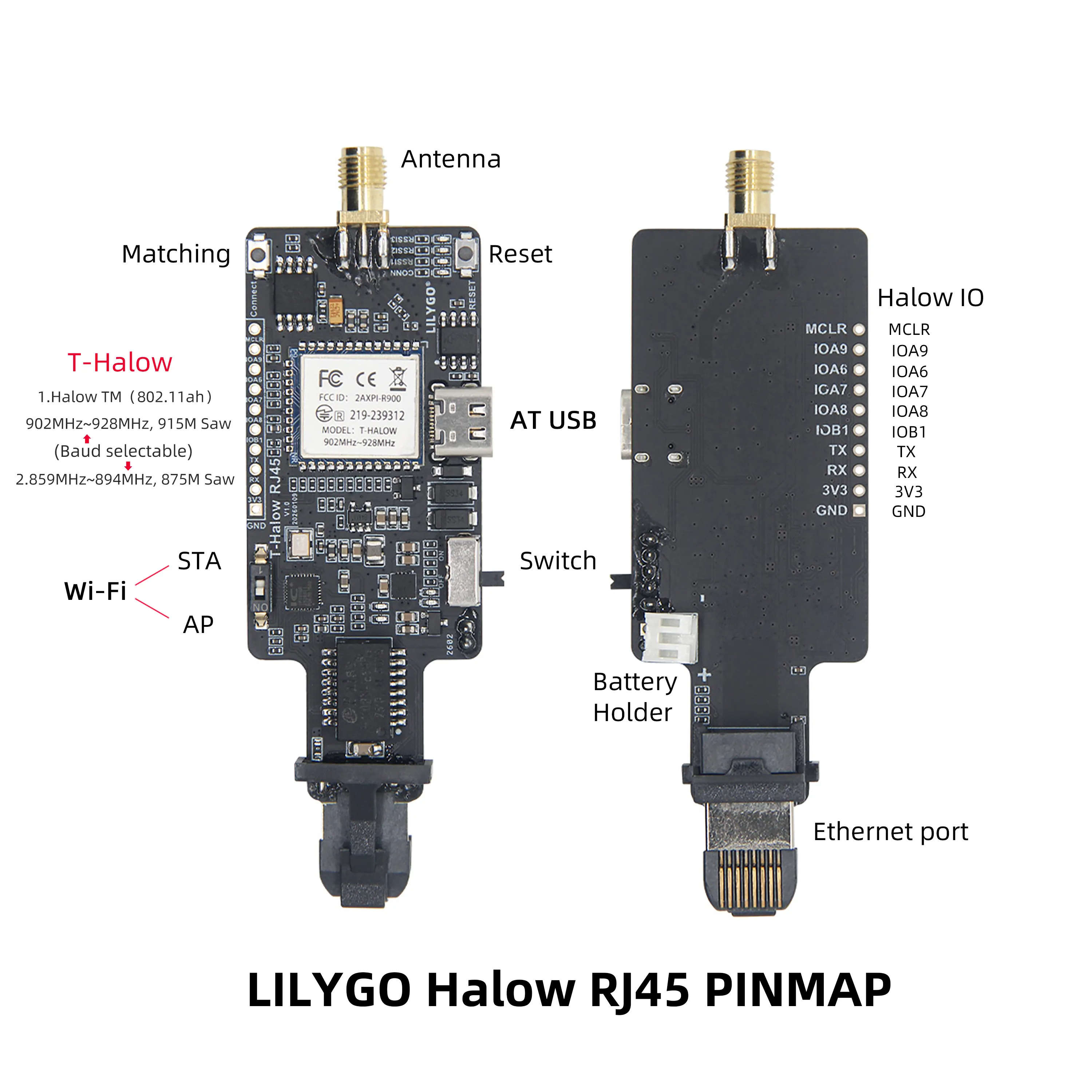 LILYGO T-Halow RJ45 WiFi Certified HaLow Technology IoT T-Halow Device